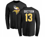 Minnesota Vikings #13 Josh Doctson Black Name & Number Logo Long Sleeve T-Shirt