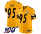 Pittsburgh Steelers #95 Greg Lloyd Limited Gold Inverted Legend 100th Season Football Jersey