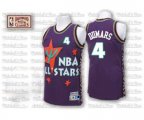 Detroit Pistons #4 Joe Dumars Authentic Purple 1995 All Star Throwback Basketball Jersey
