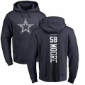 Dallas Cowboys #58 Damontre Moore Navy Blue Backer Pullover Hoodie