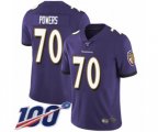 Baltimore Ravens #70 Ben Powers Purple Team Color Vapor Untouchable Limited Player 100th Season Football Jersey