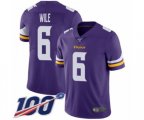 Minnesota Vikings #6 Matt Wile Purple Team Color Vapor Untouchable Limited Player 100th Season Football Jersey