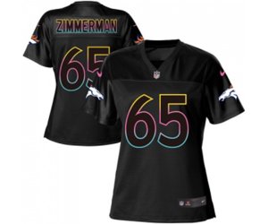 Women Denver Broncos #65 Gary Zimmerman Game Black Fashion Football Jersey