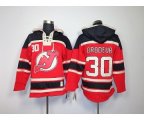 New Jersey Devils #30 Martin Brodeur Red Pullover Hooded