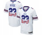 Buffalo Bills #23 Micah Hyde Elite White Road USA Flag Fashion Football Jersey