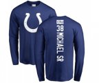 Indianapolis Colts #38 Christine Michael Sr Royal Blue Backer Long Sleeve T-Shirt