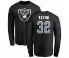 Oakland Raiders #32 Jack Tatum Black Name & Number Logo Long Sleeve T-Shirt
