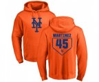 New York Mets #45 Pedro Martinez Orange RBI Pullover Hoodie