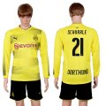 2017-18 Dortmund 21 SCHURRLE Home Long Sleeve Soccer Jersey
