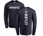 New England Patriots #51 Ja'Whaun Bentley Navy Blue Backer Long Sleeve T-Shirt