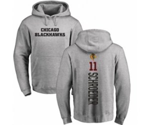 Chicago Blackhawks #11 Jordan Schroeder Ash Backer Pullover Hoodie