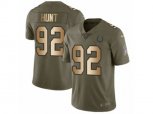 Indianapolis Colts #92 Margus Hunt Limited Olive Gold 2017 Salute to Service NFL Jersey