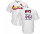 St. Louis Cardinals #20 Lou Brock Authentic White Team Logo Fashion Cool Base MLB Jersey