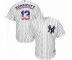 New York Yankees #13 Alex Rodriguez Authentic White USA Flag Fashion Baseball Jersey
