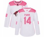 Women Arizona Coyotes #14 Richard Panik Authentic White Pink Fashion Hockey Jersey