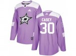 Dallas Stars #30 Jon Casey Purple Authentic Fights Cancer Stitched NHL Jersey
