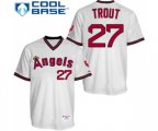 Los Angeles Angels of Anaheim #27 Mike Trout Authentic White 1980 Turn Back The Clock Baseball Jersey