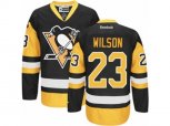 Reebok Pittsburgh Penguins #23 Scott Wilson Premier Black Gold Third NHL Jersey