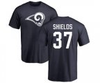 Los Angeles Rams #37 Sam Shields Navy Blue Name & Number Logo T-Shirt