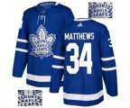 Toronto Maple Leafs #34 Auston Matthews Authentic Royal Blue Fashion Gold NHL Jersey