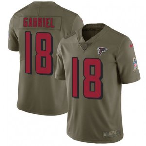 Atlanta Falcons #18 Taylor Gabriel Limited Olive 2017 Salute to Service NFL Jersey