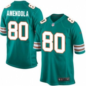 Miami Dolphins #80 Danny Amendola Game Aqua Green Alternate NFL Jersey