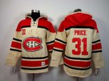 Montreal Canadiens #31 Carey Price Red-Cream Pullover Hooded