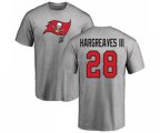 Tampa Bay Buccaneers #28 Vernon Hargreaves III Ash Name & Number Logo T-Shirt