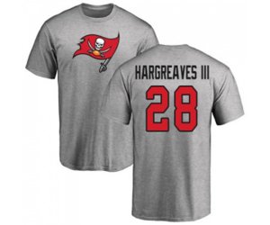 Tampa Bay Buccaneers #28 Vernon Hargreaves III Ash Name & Number Logo T-Shirt