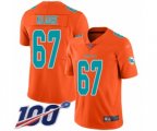 Miami Dolphins #67 Daniel Kilgore Limited Orange Inverted Legend 100th Season Football Jersey