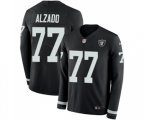 Oakland Raiders #77 Lyle Alzado Limited Black Therma Long Sleeve Football Jersey