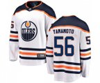 Edmonton Oilers #56 Kailer Yamamoto Fanatics Branded White Away Breakaway NHL Jersey