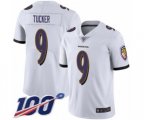 Baltimore Ravens #9 Justin Tucker White Vapor Untouchable Limited Player 100th Season Football Jersey