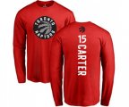 Toronto Raptors #15 Vince Carter Red Backer Long Sleeve T-Shirt