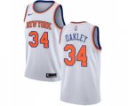 New York Knicks #34 Charles Oakley Swingman White NBA Jersey - Association Edition