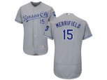Kansas City Royals #15 Whit Merrifield Grey Flexbase Authentic Collection Stitched MLB Jersey