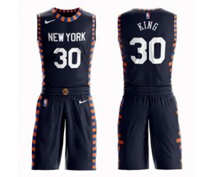 New York Knicks #30 Bernard King Swingman Navy Blue Basketball Suit Jersey - City Edition