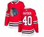 Chicago Blackhawks #40 John Hayden Authentic Red Fashion Gold NHL Jersey