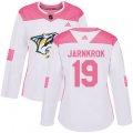 Women Nashville Predators #19 Calle Jarnkrok Authentic White Pink Fashion NHL Jersey