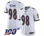 Baltimore Ravens #98 Brandon Williams White Vapor Untouchable Limited Player 100th Season Football Jersey