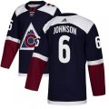Colorado Avalanche #6 Erik Johnson Authentic Navy Blue Alternate NHL Jersey