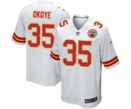 Kansas City Chiefs #35 Christian Okoye Game White Football Jersey
