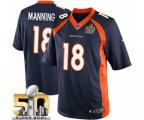 Denver Broncos #18 Peyton Manning Limited Navy Blue Alternate Super Bowl 50 Bound Football Jersey