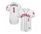 Houston Astros #1 Carlos Correa White Home 2016 Mother Day Flex Base Jersey