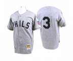 1942 Philadelphia Phillies #3 Chuck Klein Authentic Grey Throwback Baseball Jersey