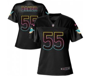 Women Miami Dolphins #55 Jerome Baker Game Black Fashion Football Jersey