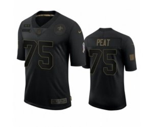 New Orleans Saints #75 Andrus Peat Black 2020 Salute to Service Limited Jersey