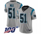 Carolina Panthers #51 Sam Mills Silver Inverted Legend Limited 100th Season Football Jersey