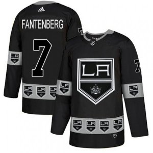 Los Angeles Kings #7 Oscar Fantenberg Authentic Black Team Logo Fashion NHL Jersey