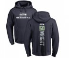 Seattle Seahawks #50 K.J. Wright Navy Blue Backer Pullover Hoodie